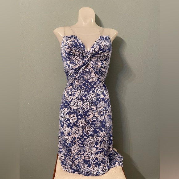 Sinequanone Elegant Blue and White Sweetheart Sundress Dress - Picture 1 of 4
